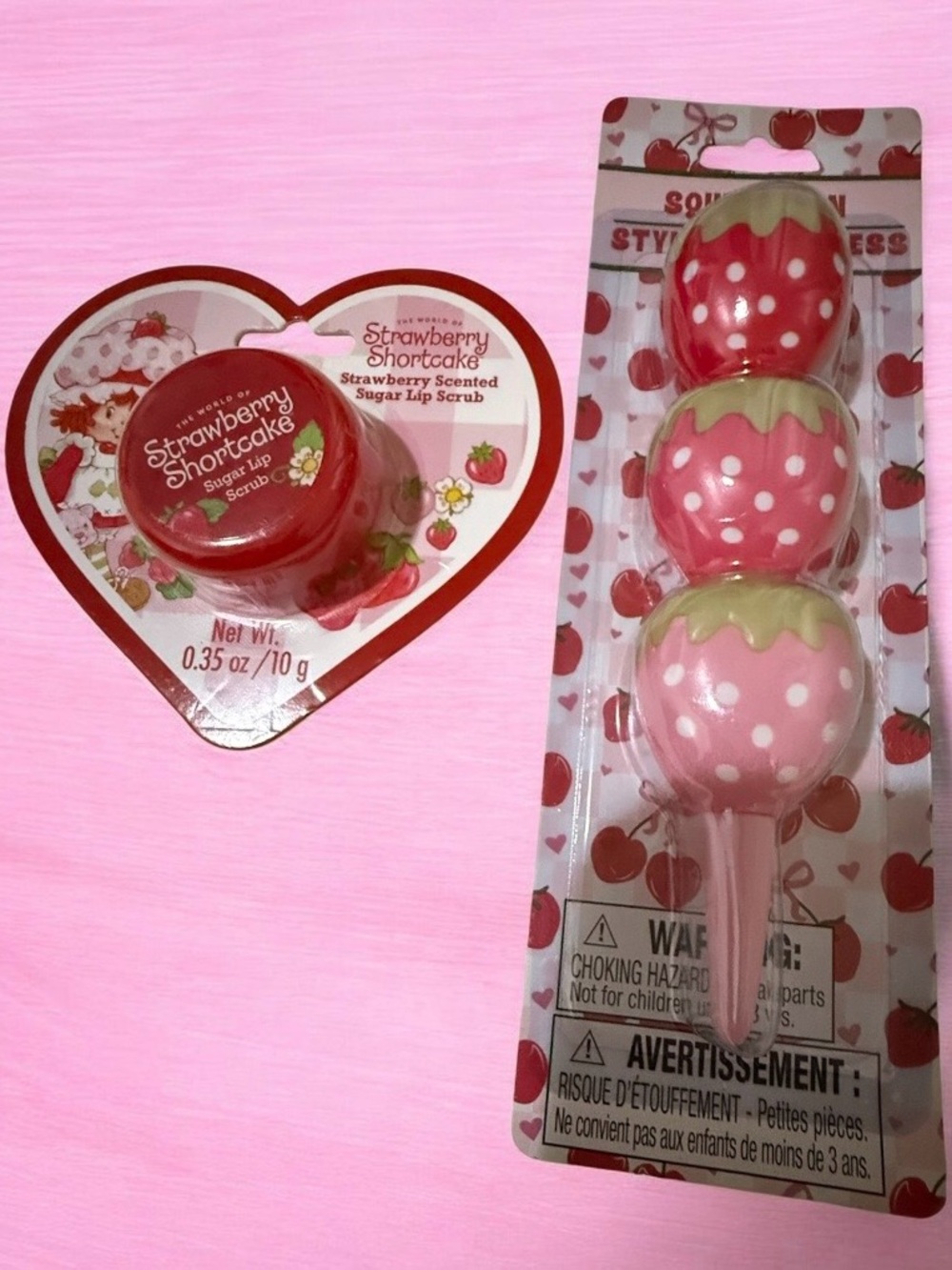 Strawberry Scented Sugar Lip Scrub , Squishy Pen Stylo Anti-stress